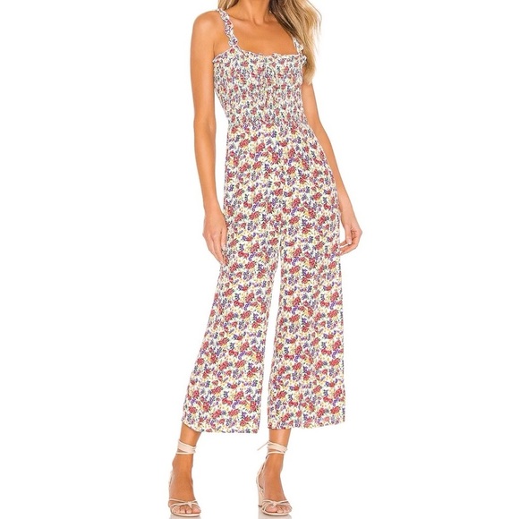 Faithfull The Brand Bernard Smocked Floral Jumpsuit - Picture 1 of 3